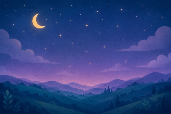 Starry night reflection tile